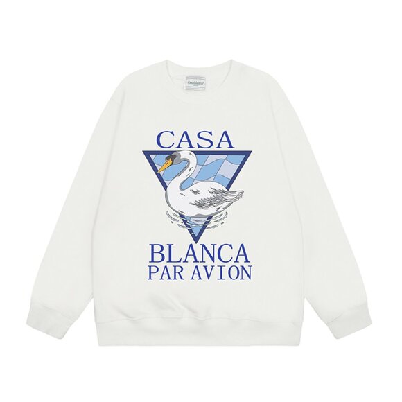 Casablanca White Swan Par Avion Logo Sweatshirt - Picture 1 of 7